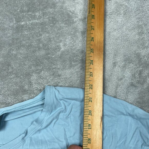 Womens 32 Deg Light Blue V-Neck Short Sleeve Top M Soft Stretchy Fabric NWT 6625 - Picture 5 of 7